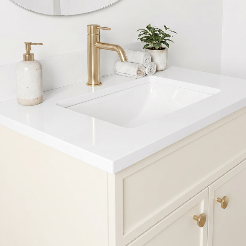 24" Slim Shaker Vanity — Off White