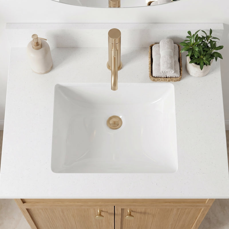24" Slim Shaker Vanity — White Oak
