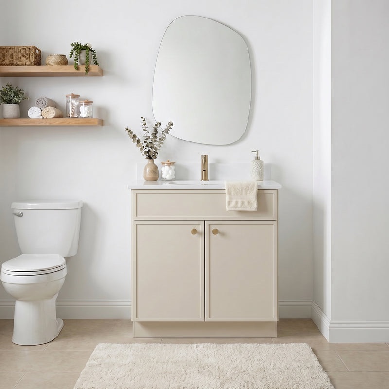 30" Slim Shaker Vanity — Off White