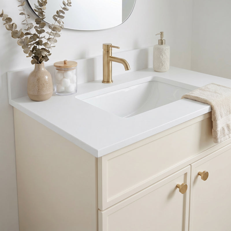 30" Slim Shaker Vanity — Off White