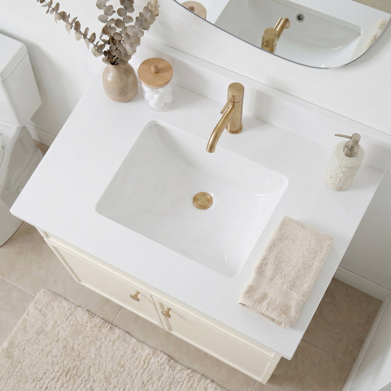 30" Slim Shaker Vanity — Off White