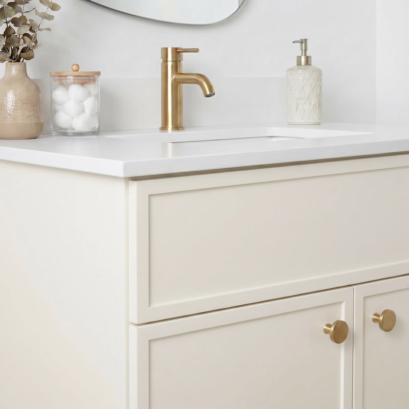 30" Slim Shaker Vanity — Off White