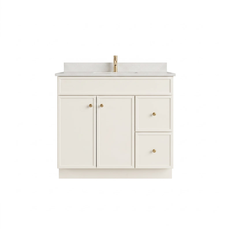 36" Slim Shaker Vanity — Off White