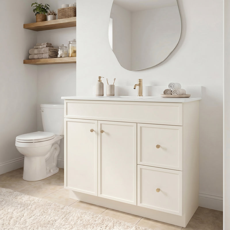 36" Slim Shaker Vanity — Off White