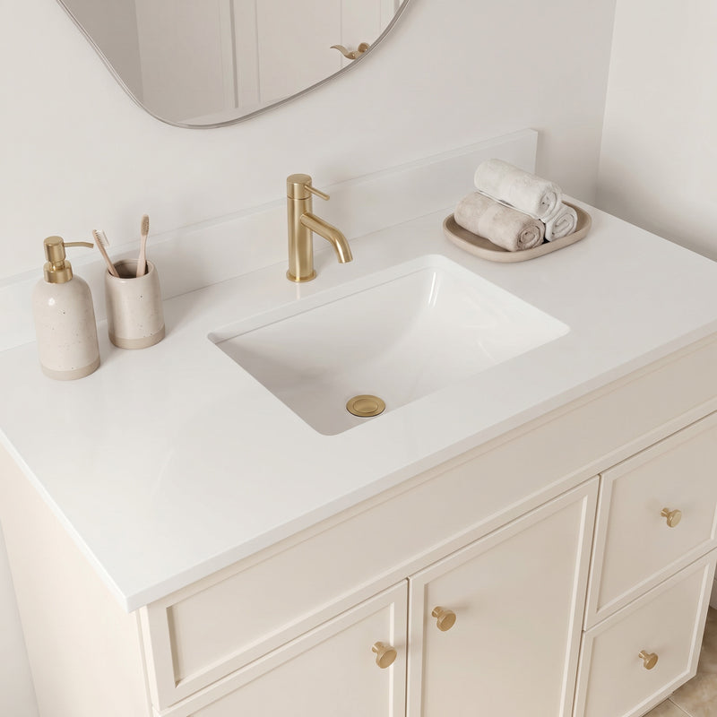 36" Slim Shaker Vanity — Off White