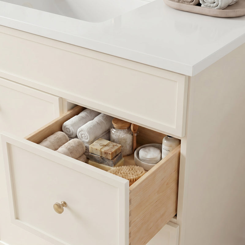 36" Slim Shaker Vanity — Off White