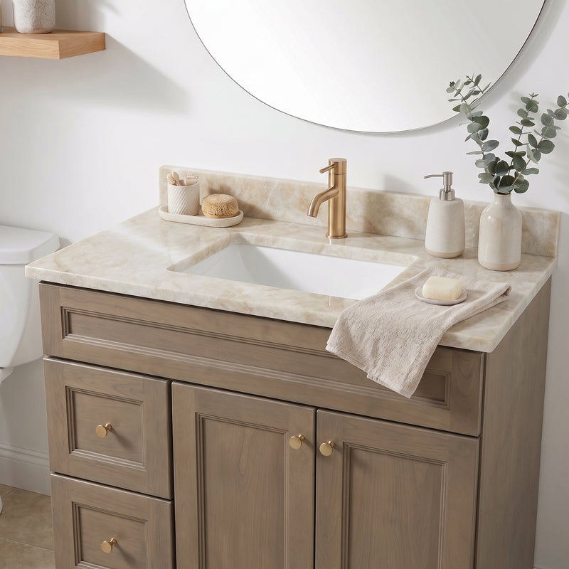 36" Willowdale Vanity with Cream Quartzite Top