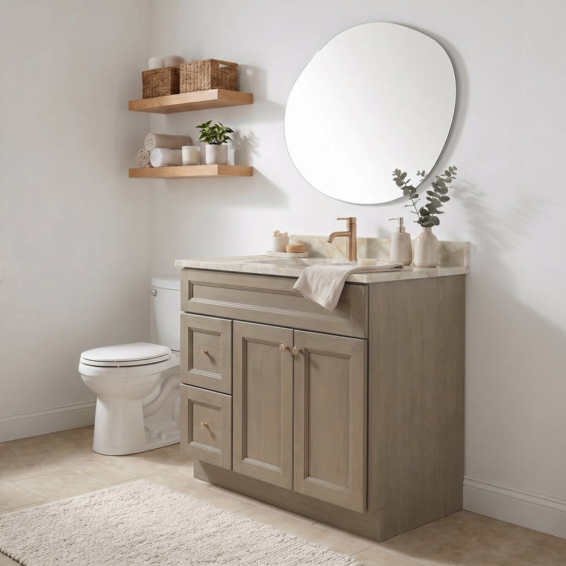 36" Willowdale Vanity with Cream Quartzite Top