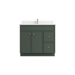 36" Slim Shaker Bathroom Vanity – Forest Green