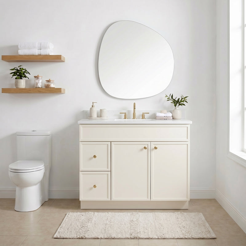 42" Slim Shaker Vanity — Off White