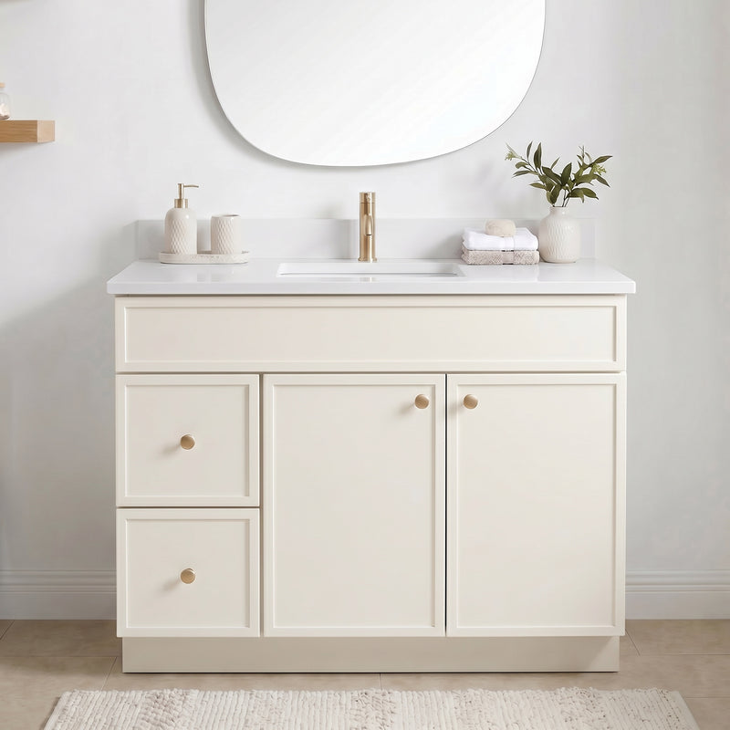 42" Slim Shaker Vanity — Off White