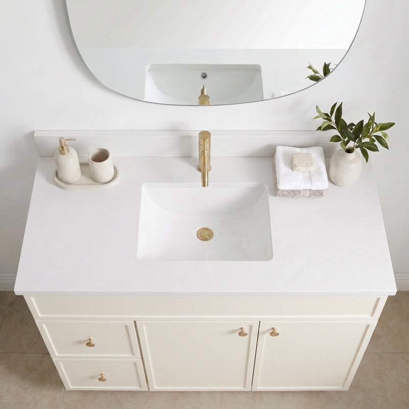42" Slim Shaker Vanity — Off White