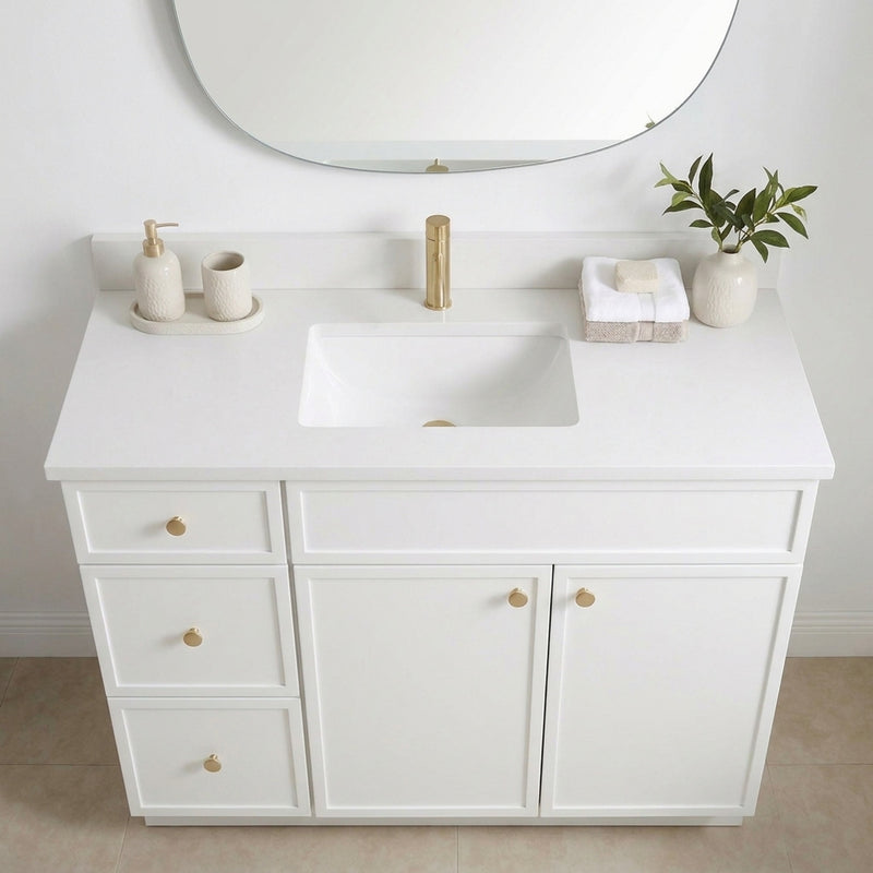 42" Slim Shaker Vanity — White