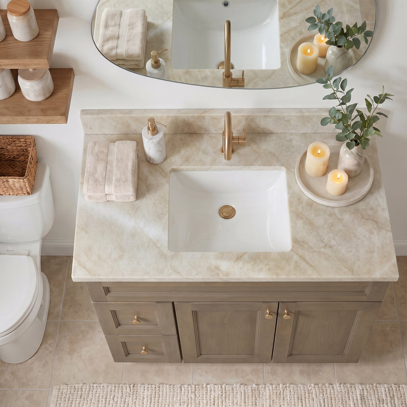 42" Willowdale Vanity with Cream Quartzite Top