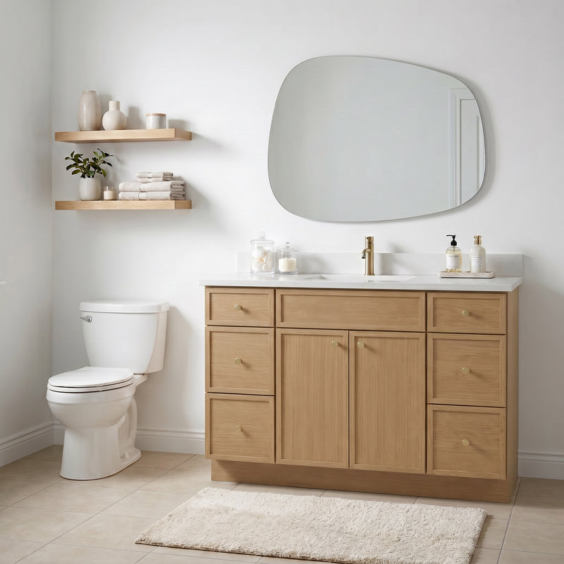 48" Slim Shaker Vanity — White Oak