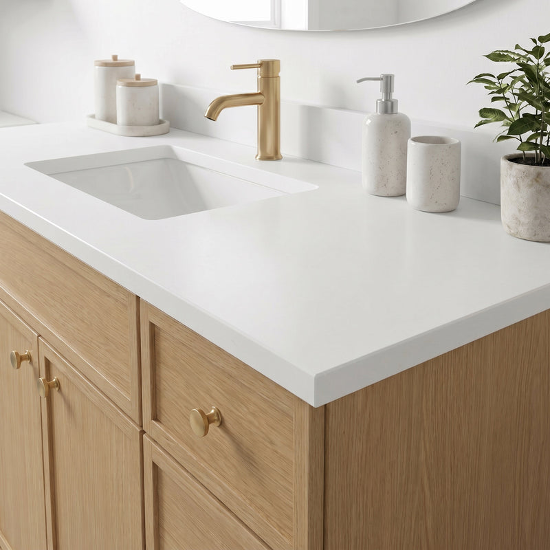 48" Slim Shaker Vanity — White Oak