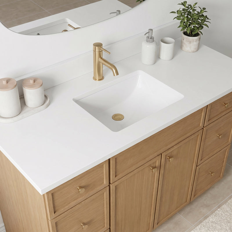 48" Slim Shaker Vanity — White Oak