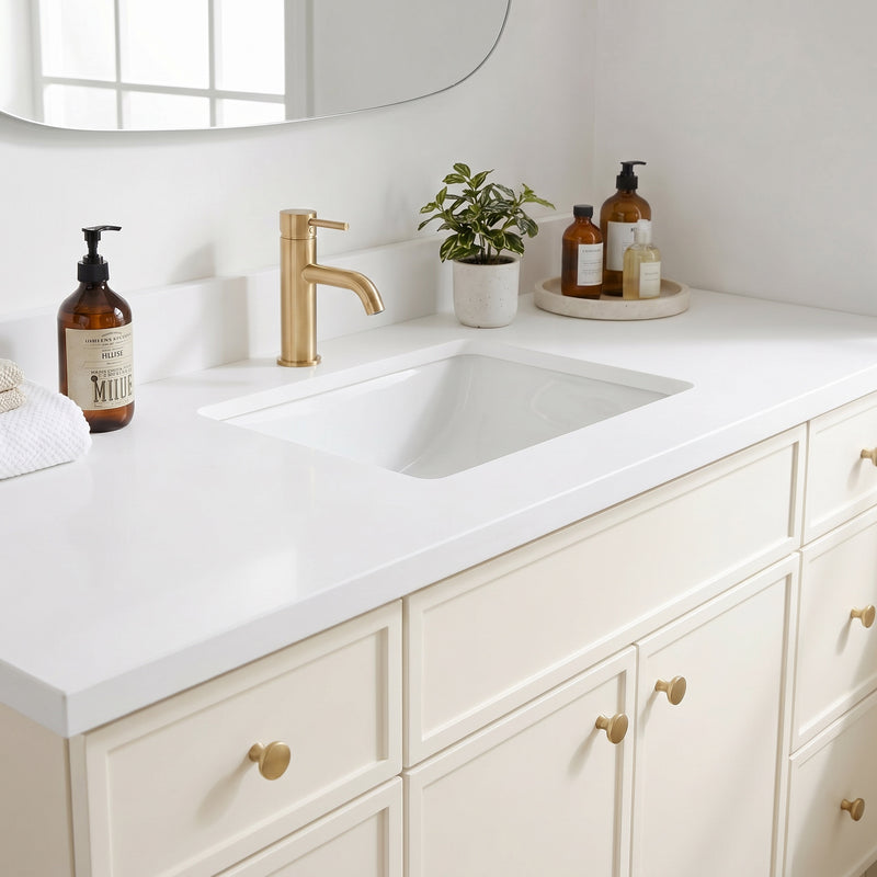 60" Slim Shaker Vanity — Off White, Single Sink