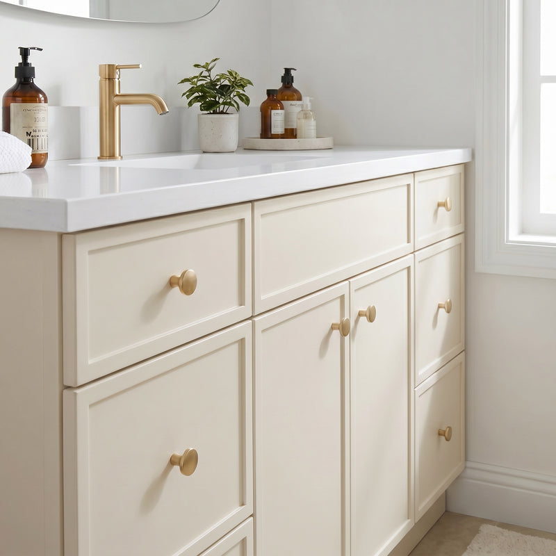 60" Slim Shaker Vanity — Off White, Single Sink