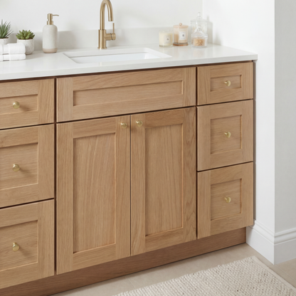 48" White Oak Shaker Vanity – Single Sink