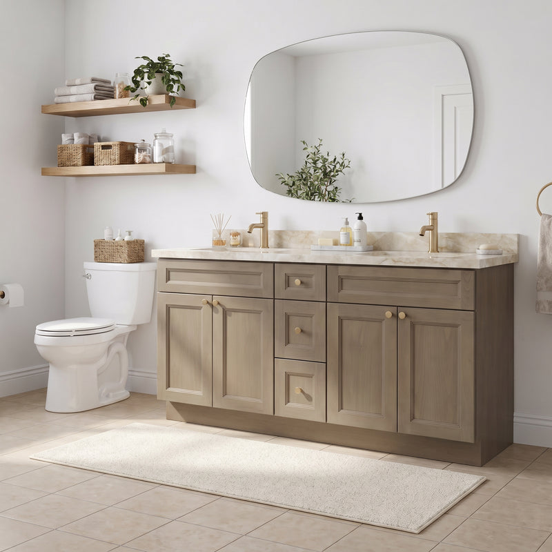 72" Willowdale Double Sink Vanity with Cream Quartzite Top