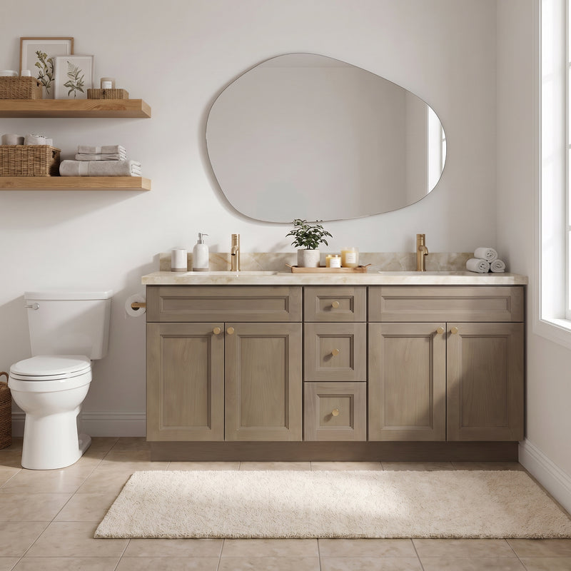 72" Willowdale Double Sink Vanity with Cream Quartzite Top