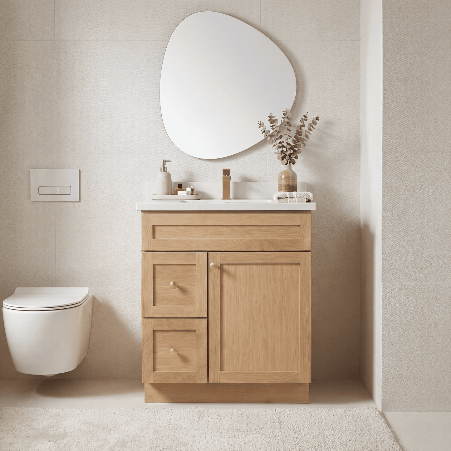 30" White Oak Shaker Vanity