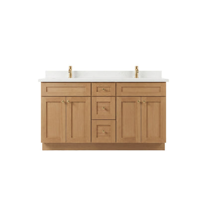60" White Oak Shaker Vanity – Double Sink