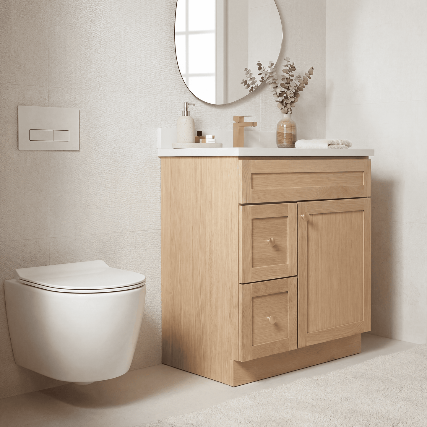 30" White Oak Shaker Vanity
