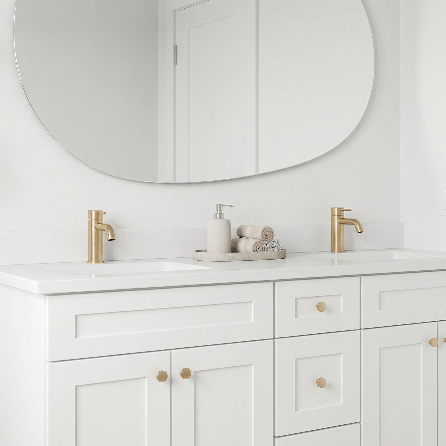 60" White Shaker Vanity – Double Sink