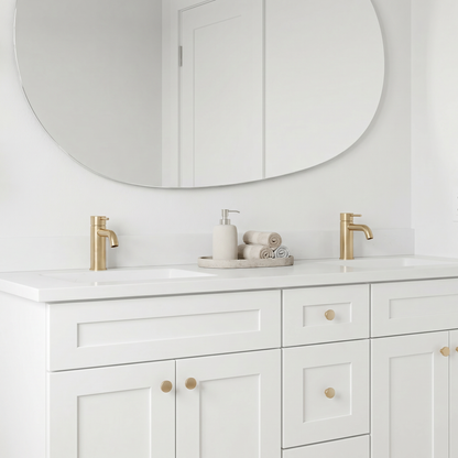 60" White Shaker Vanity – Double Sink