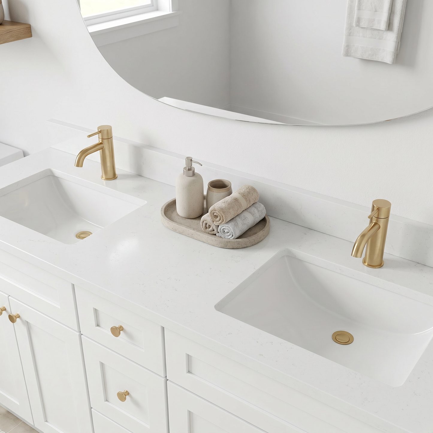60" White Shaker Vanity – Double Sink