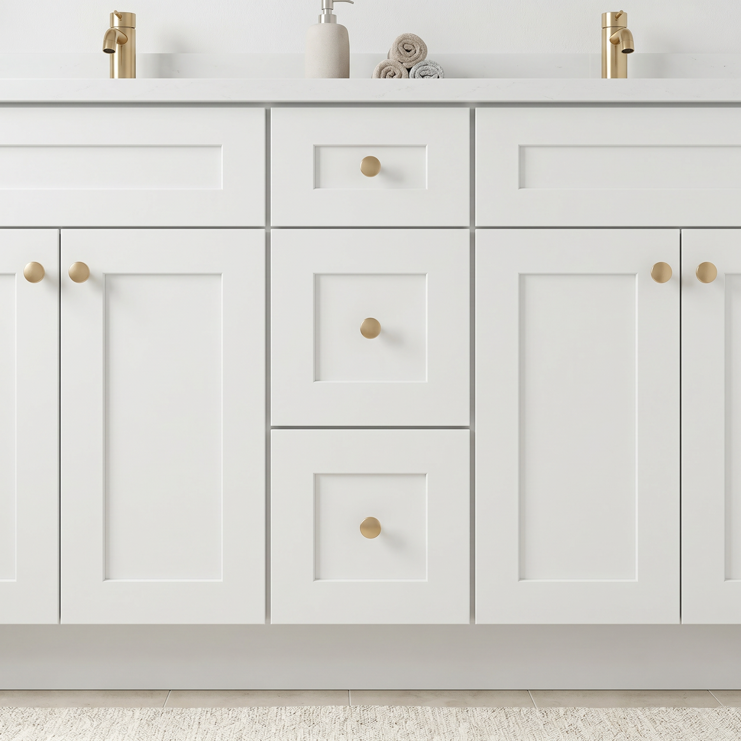 60" White Shaker Vanity – Double Sink