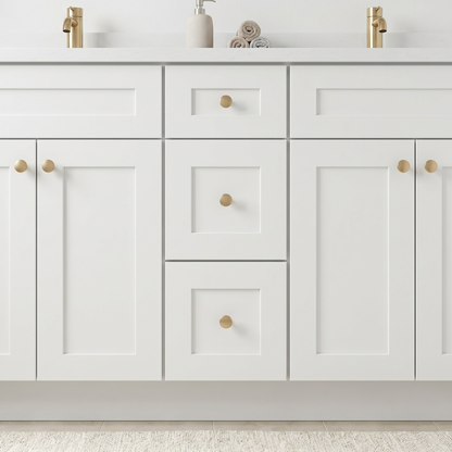 60" White Shaker Vanity – Double Sink