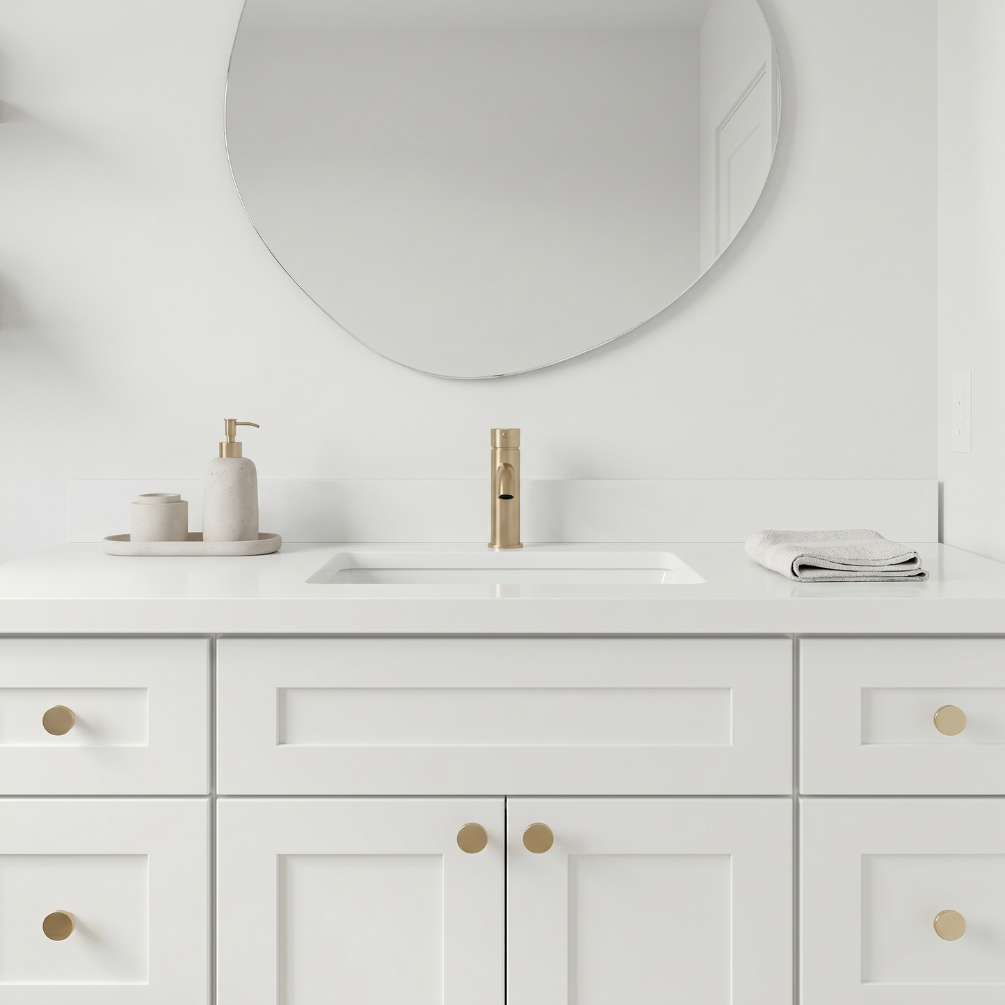 48" White Shaker Vanity – Single Sink