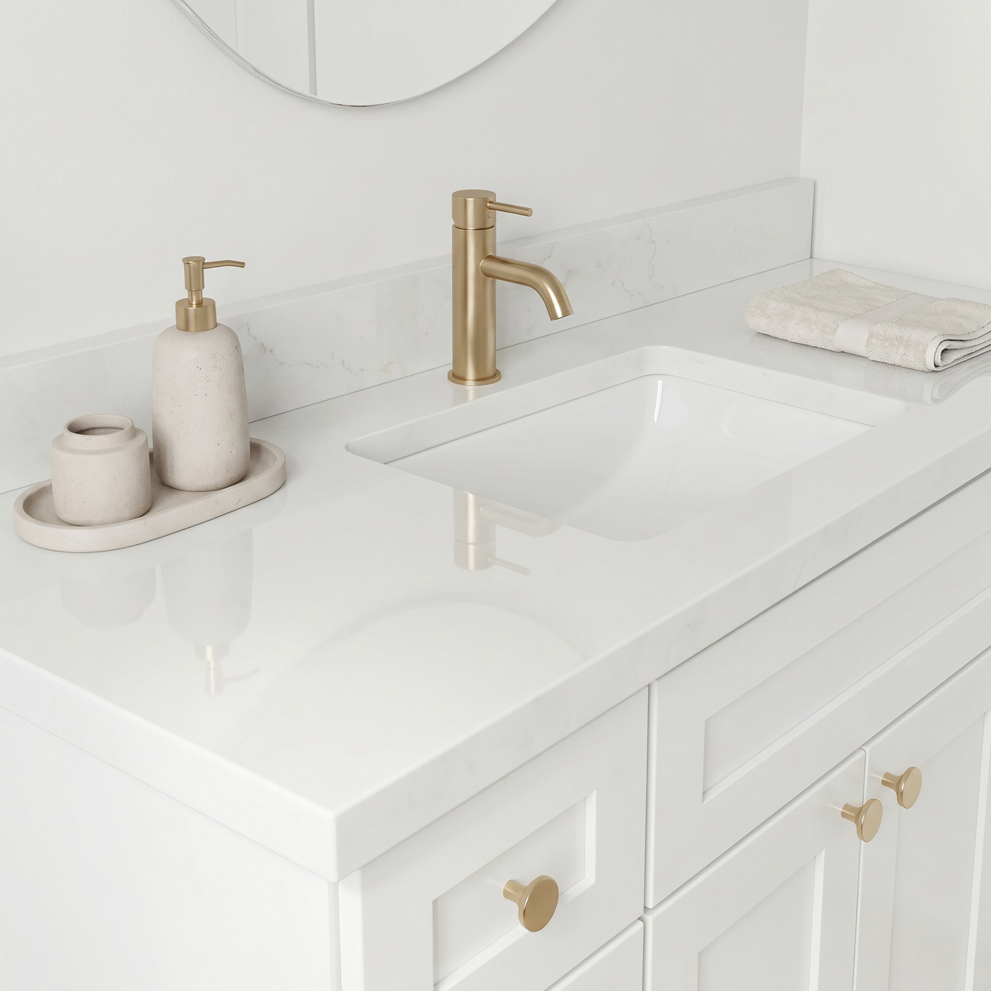 48" White Shaker Vanity – Single Sink