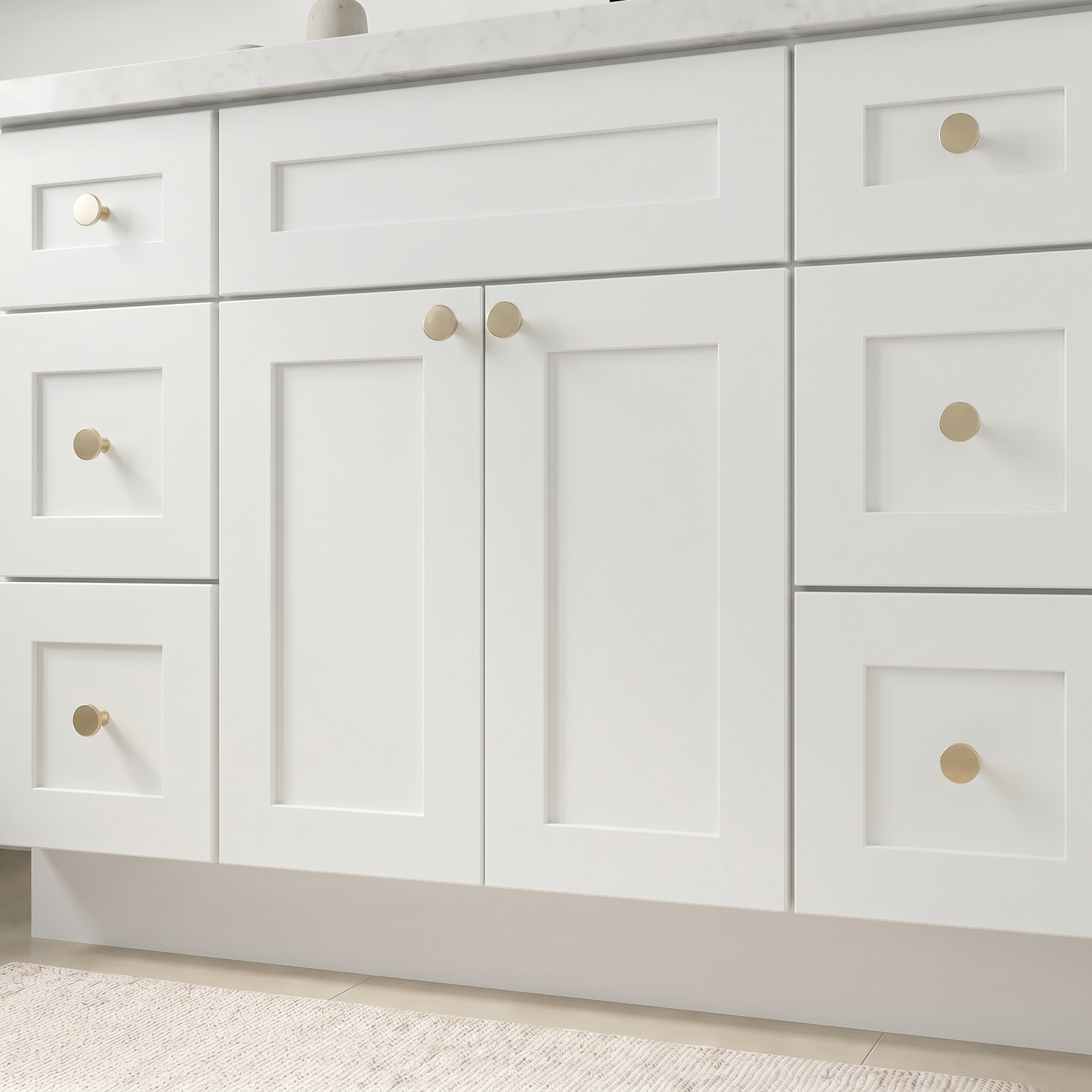 48" White Shaker Vanity – Single Sink
