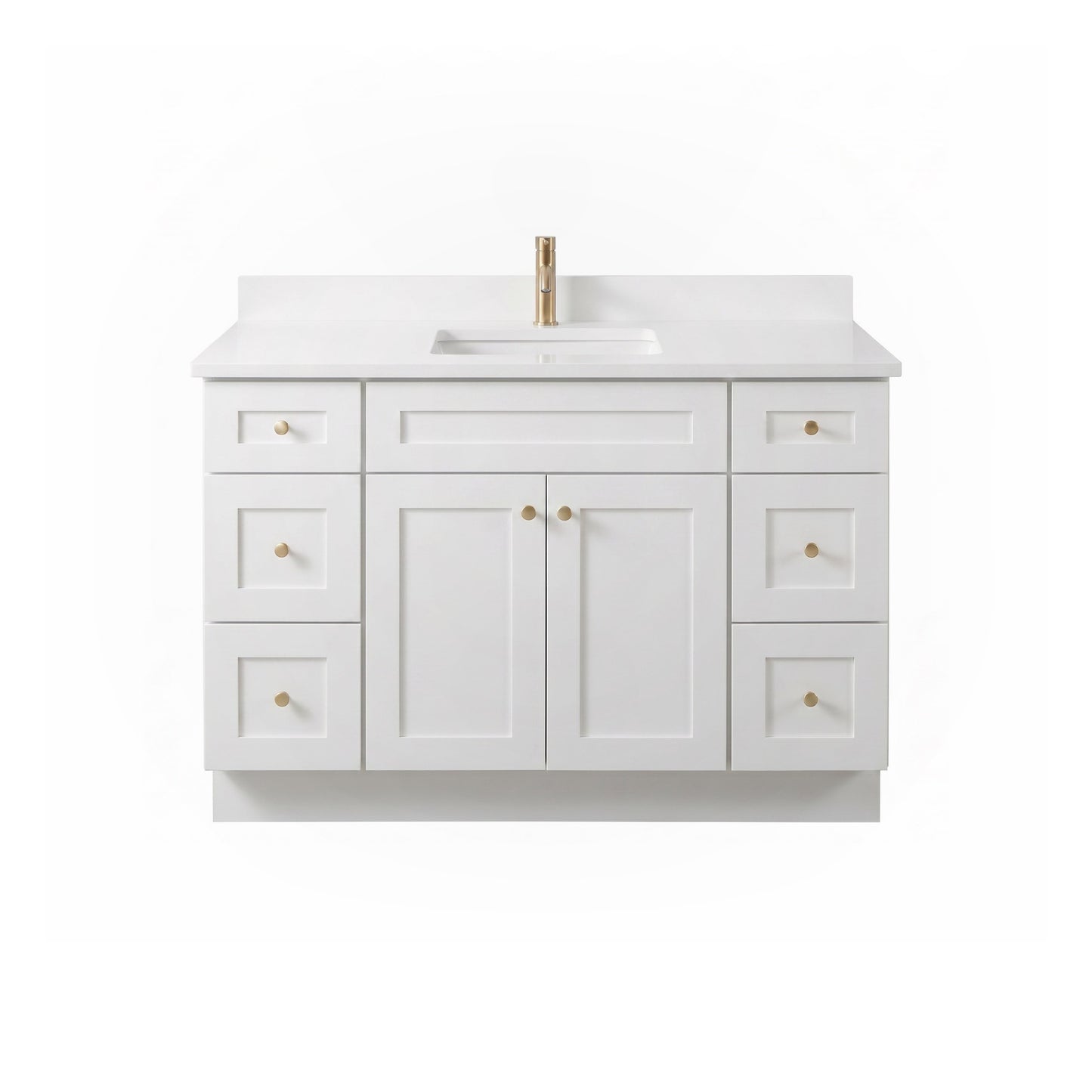 48" White Shaker Vanity – Single Sink