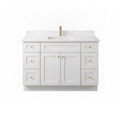 48" White Shaker Vanity – Single Sink