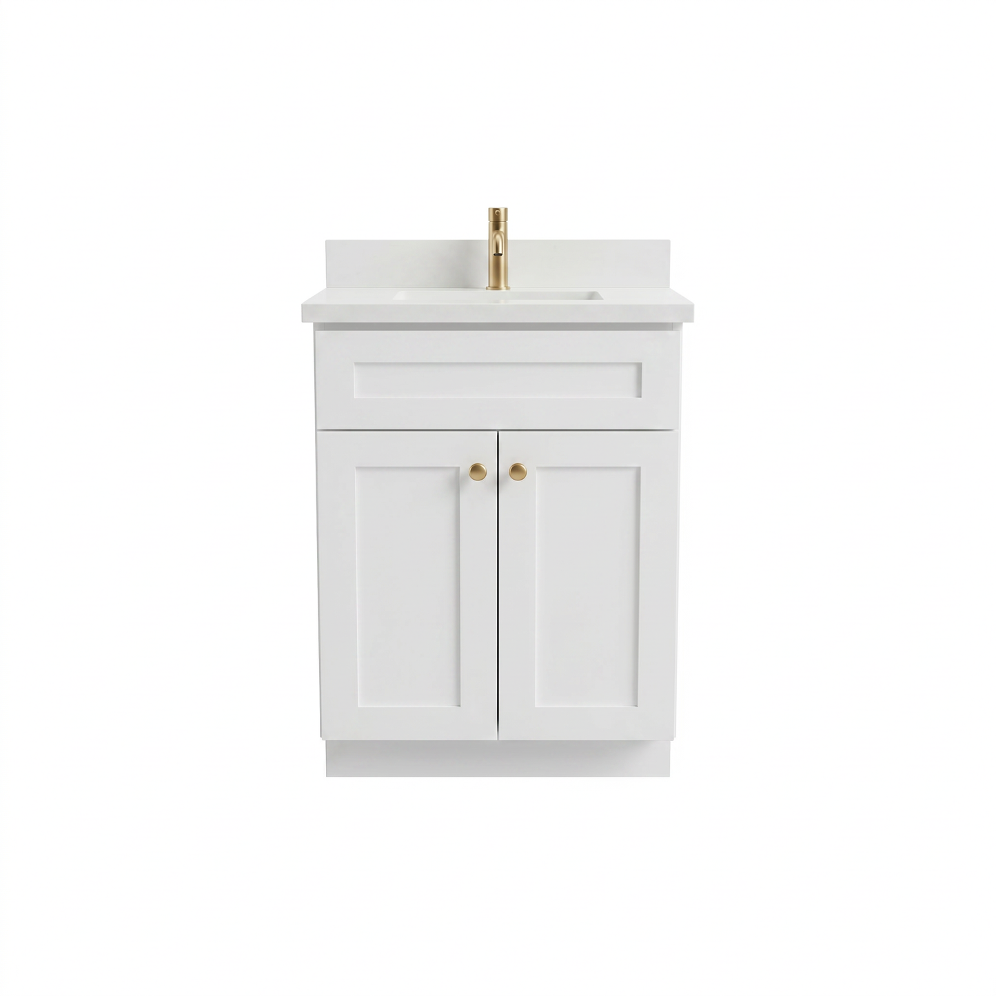 24" White Shaker Vanity – Single Sink