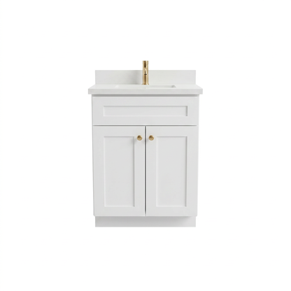 24" White Shaker Vanity – Single Sink