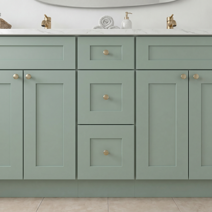 84" Olive Green Shaker Vanity – Double Sink