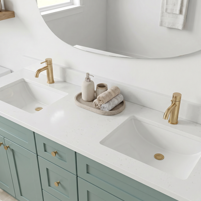 60" Olive Green Shaker Vanity – Double Sink