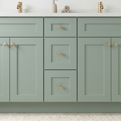 60" Olive Green Shaker Vanity – Double Sink