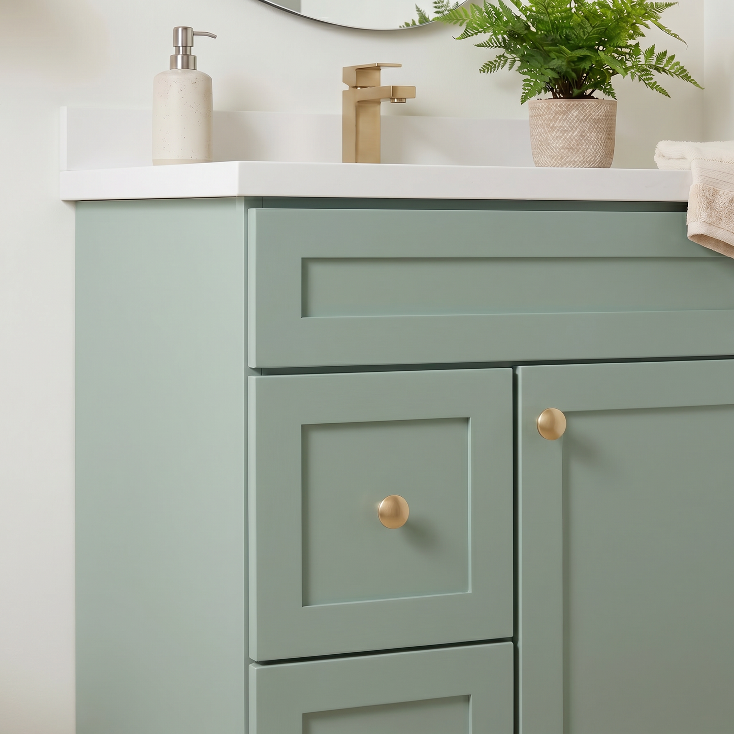 30" Olive Green Shaker Vanity – Single Sink