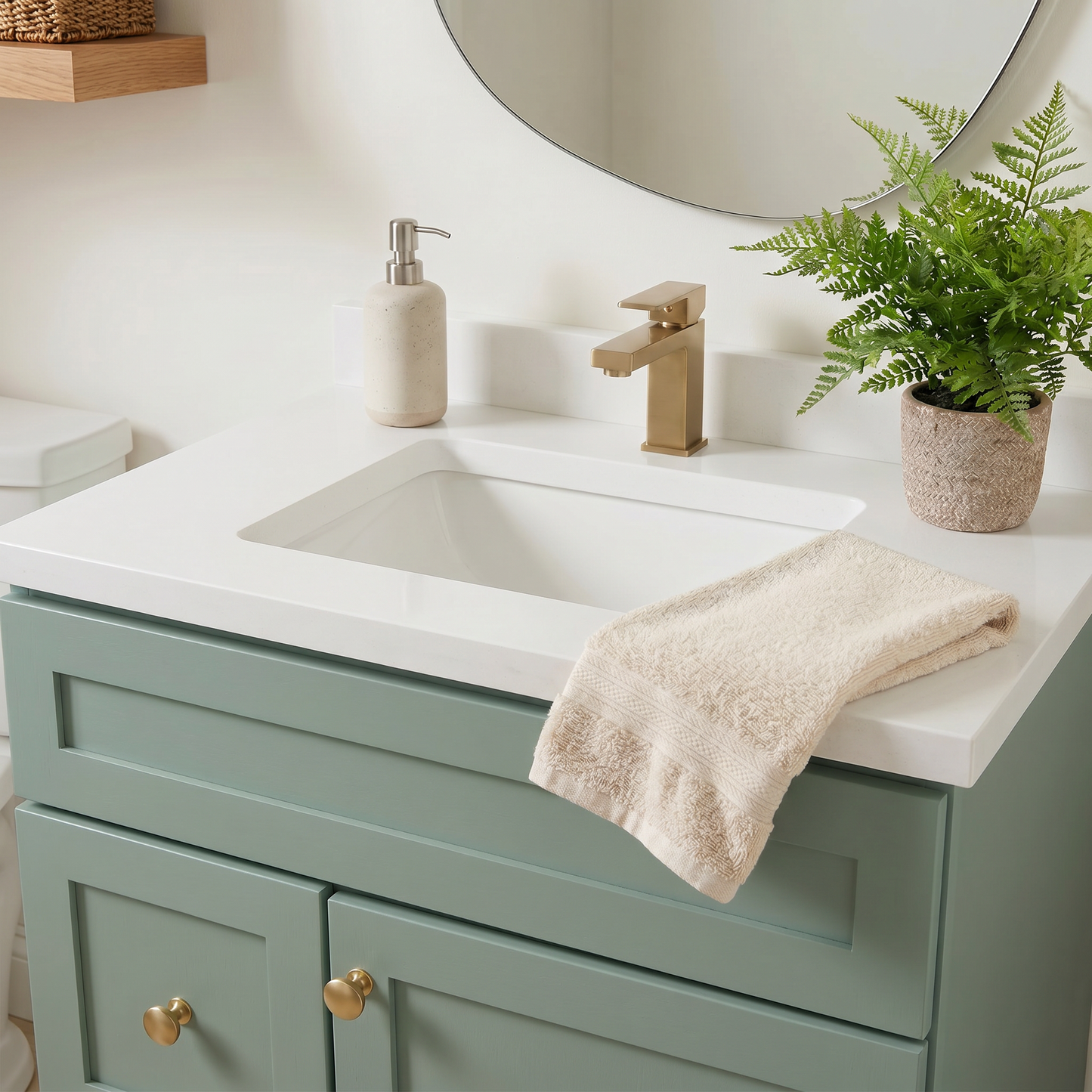 30" Olive Green Shaker Vanity – Single Sink