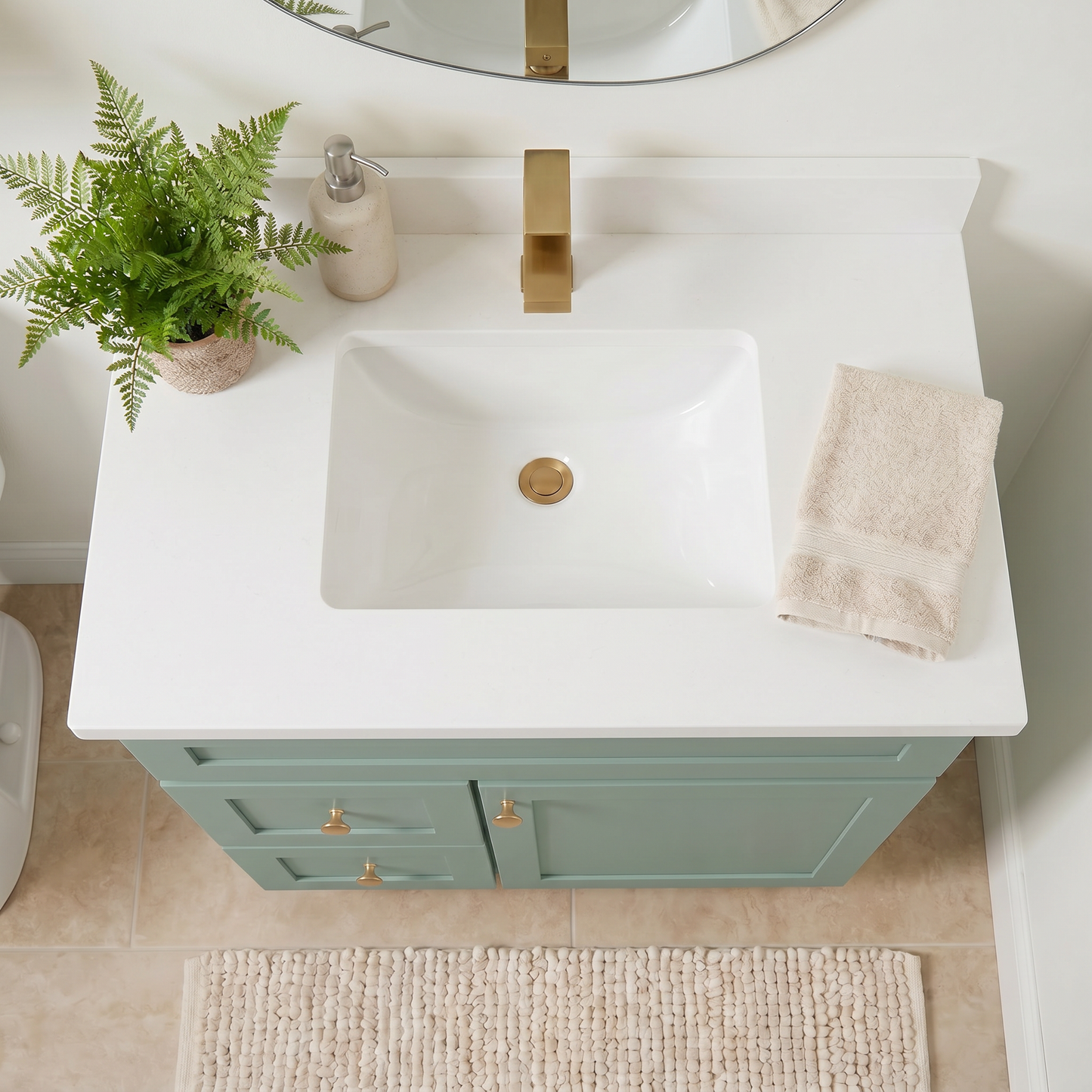 30" Olive Green Shaker Vanity – Single Sink