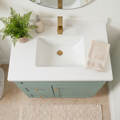 30" Olive Green Shaker Vanity – Single Sink