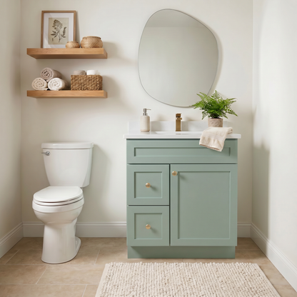 30" Olive Green Shaker Vanity – Single Sink