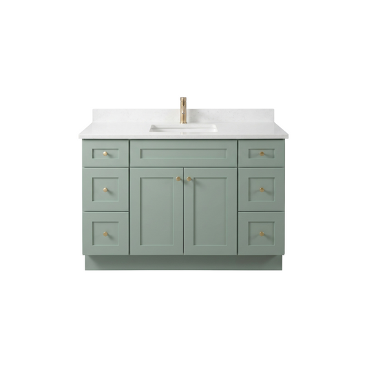 48" Olive Green Shaker Vanity – Single Sink
